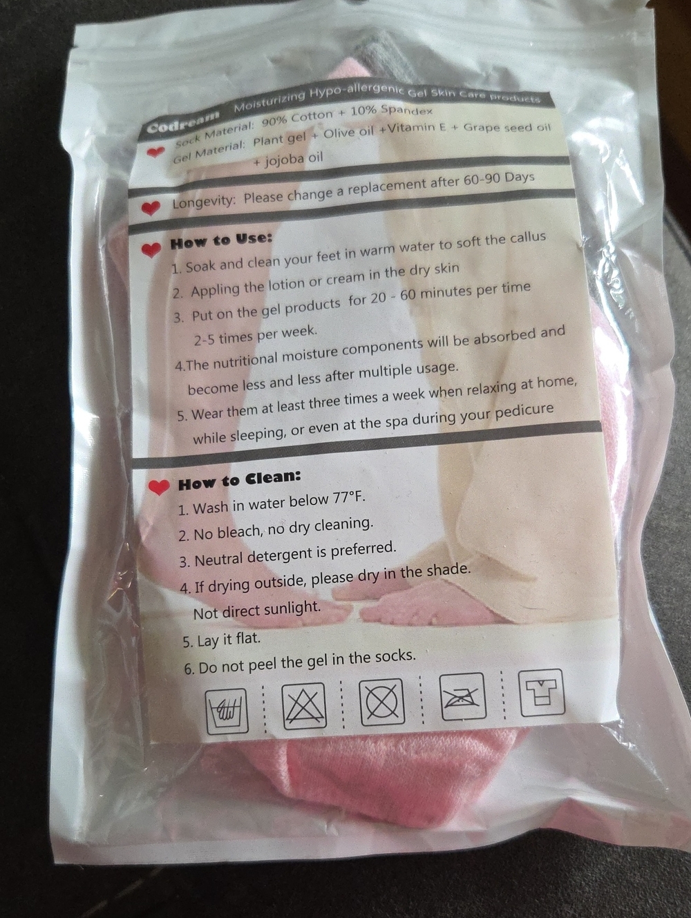 Moisturizing Gel Socks - 2 Pair